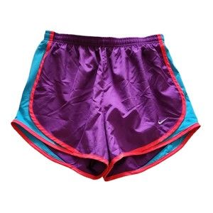Women’s Nike Dri-Fit Tempo Running Athletic Shorts Purple Orange 3" Size Medium